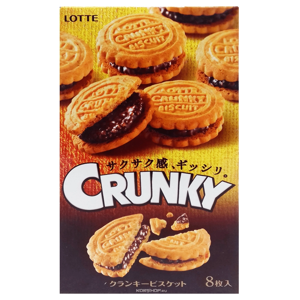 Бисквит с хрустящим шоколадом Crunky Lotte, Япония, 88 г