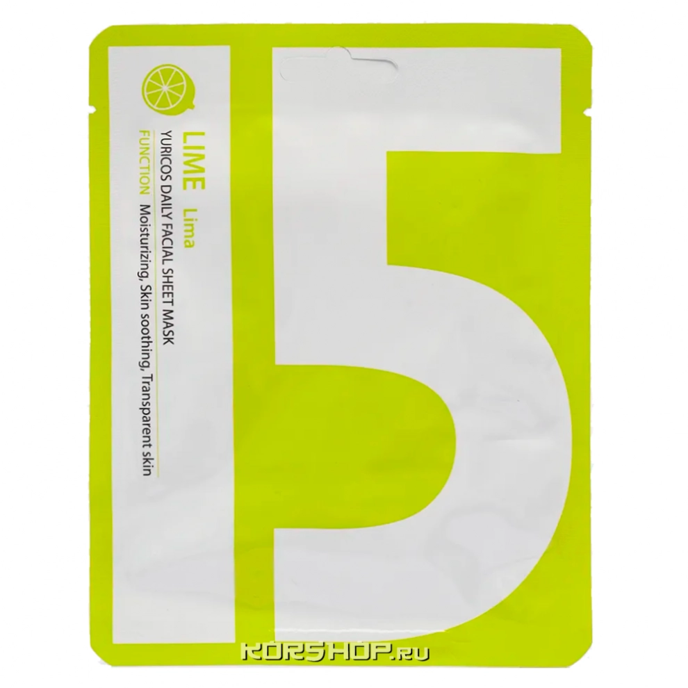 Тканевая маска для лица с лаймом Yuricos, Корея, 22 мл Тканевая маска для лица с лаймом Yuricos, Корея, 22 мл