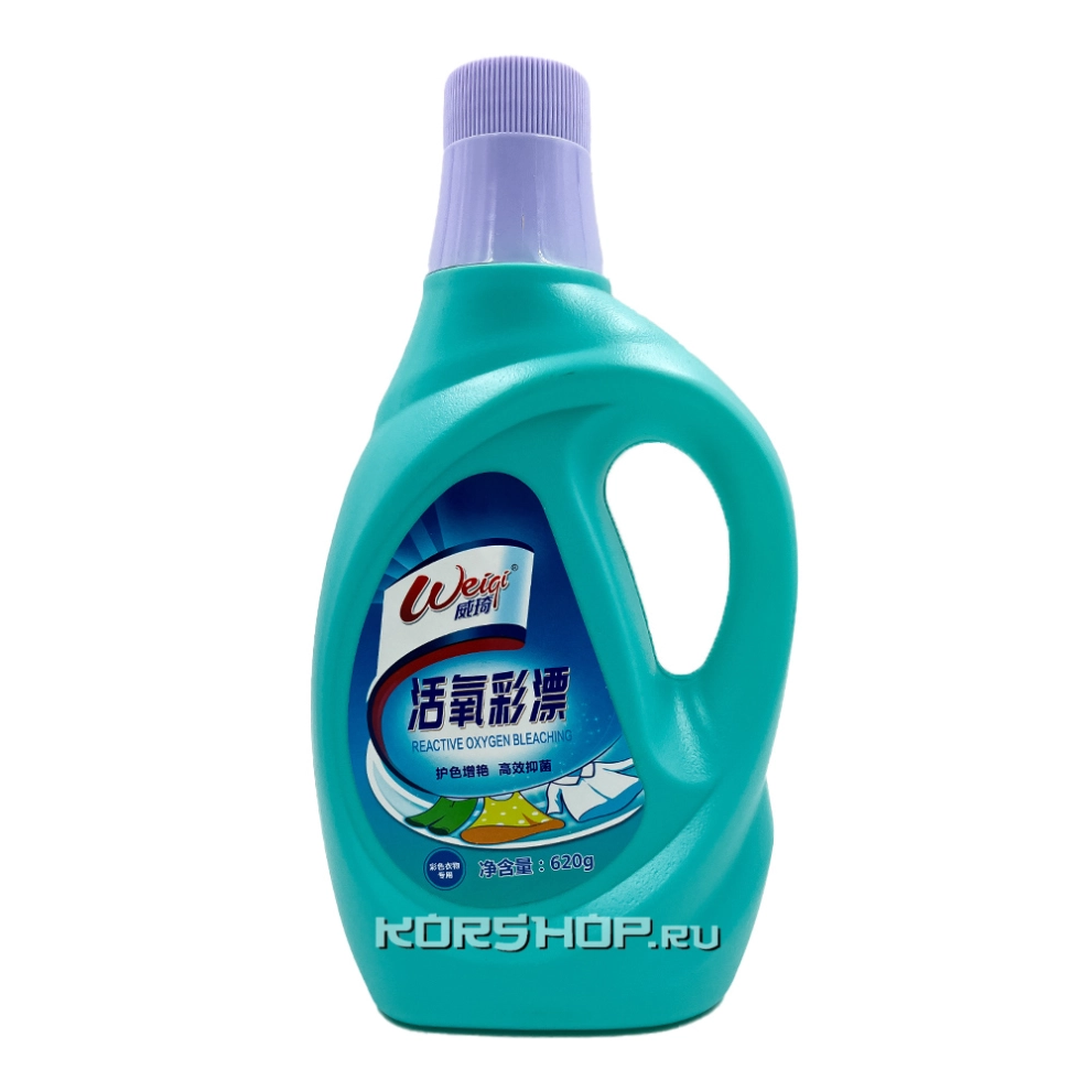 Жидкий отбеливатель для белья и тканей с активным кислородом, стерилизация, дезодорация Oxygen Bleach Weiqi, Китай, 620 г Жидкий отбеливатель для белья и тканей с активным кислородом, стерилизация, дезодорация Oxygen Bleach Weiqi, Китай, 620 г