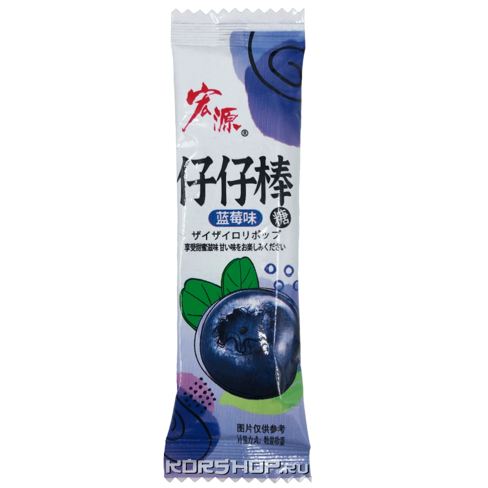 Леденец на палочке «Черника со сливками», Китай, 4 г