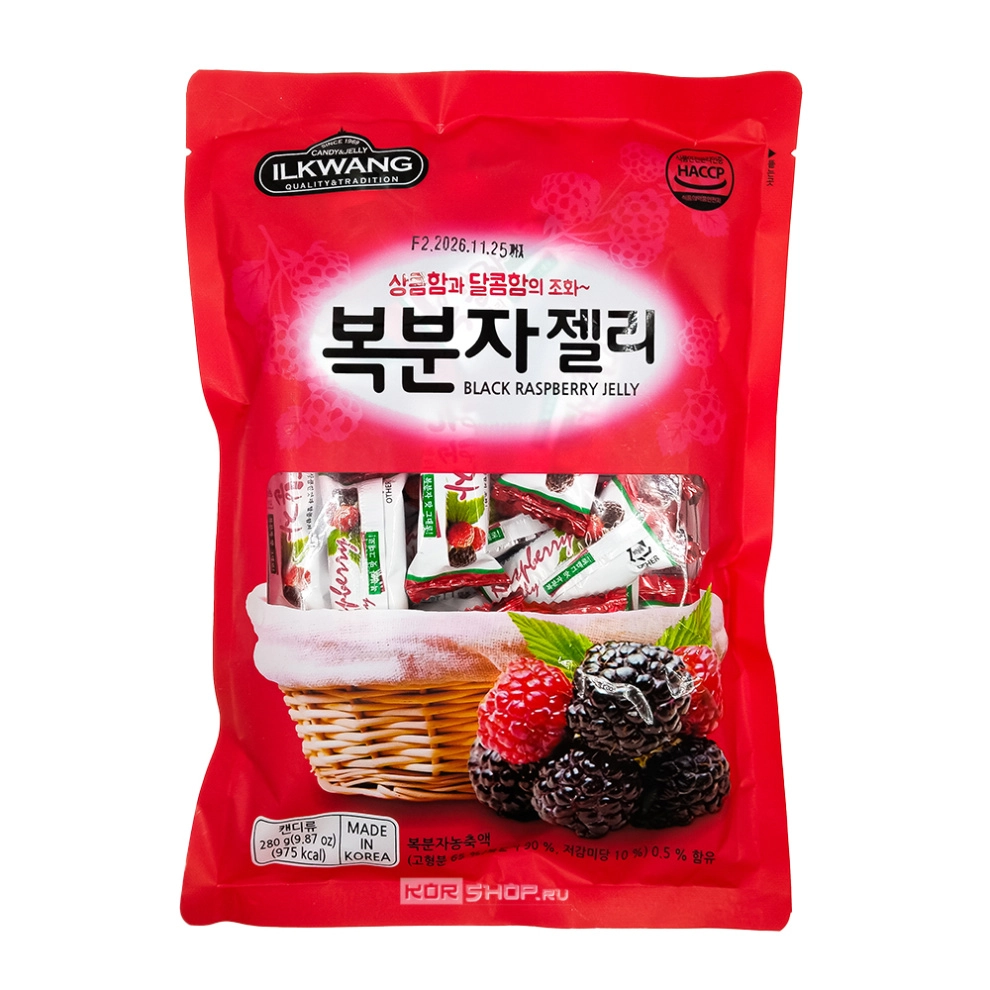 Желейные конфеты со вкусом ежевики Black Raspberry Jelly Ilkwang, Корея, 280 г Желейные конфеты со вкусом ежевики Black Raspberry Jelly Ilkwang, Корея, 280 г