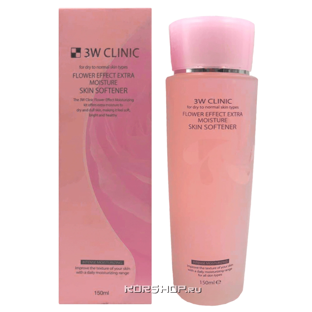 Тоник для лица Flower Effect Extra Moisture 3W Clinic, Корея, 150 мл