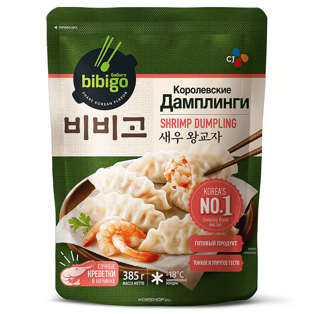 Королевские дамплинги с креветками Bibigo, 385 г Королевские дамплинги с креветками Bibigo, 385 г