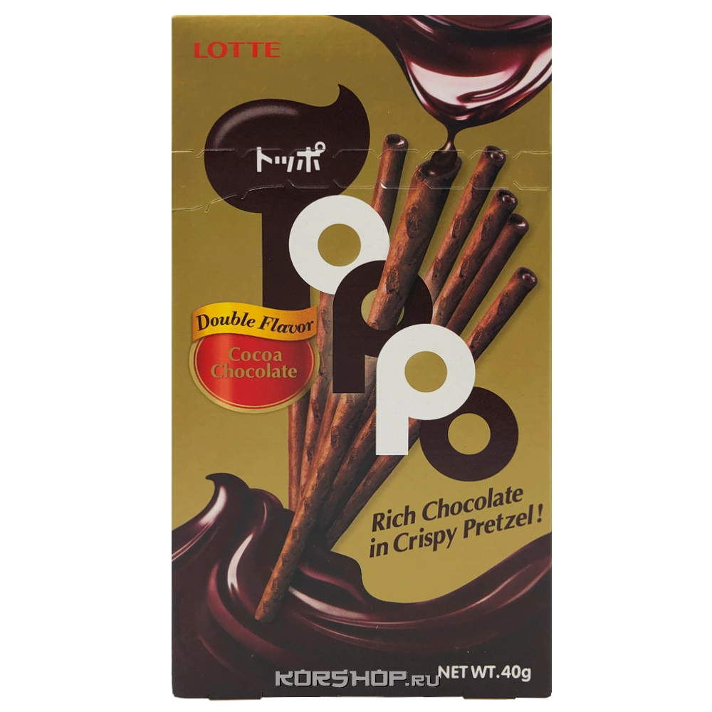 Шоколадные бисквитные палочки с какао-шоколадной начинкой Toppo Thai Lotte, Таиланд, 40 г Шоколадные бисквитные палочки с какао-шоколадной начинкой Toppo Thai Lotte, Таиланд, 40 г