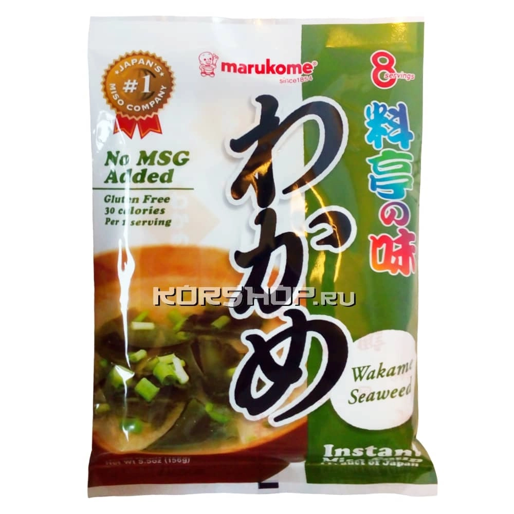 Суп Мисо с водорослями вакаме Marukome (8 порций), Япония, 156 г Суп Мисо с водорослями вакаме Marukome (8 порций), Япония, 156 г