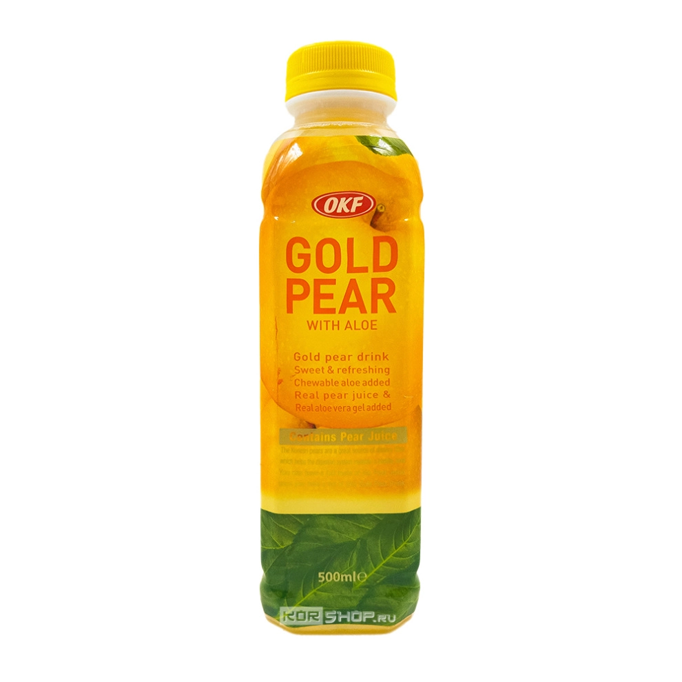 Напиток «Груша + Алоэ» фруктовый освежающий Gold Pear With Aloe OKF, Корея, 500 мл