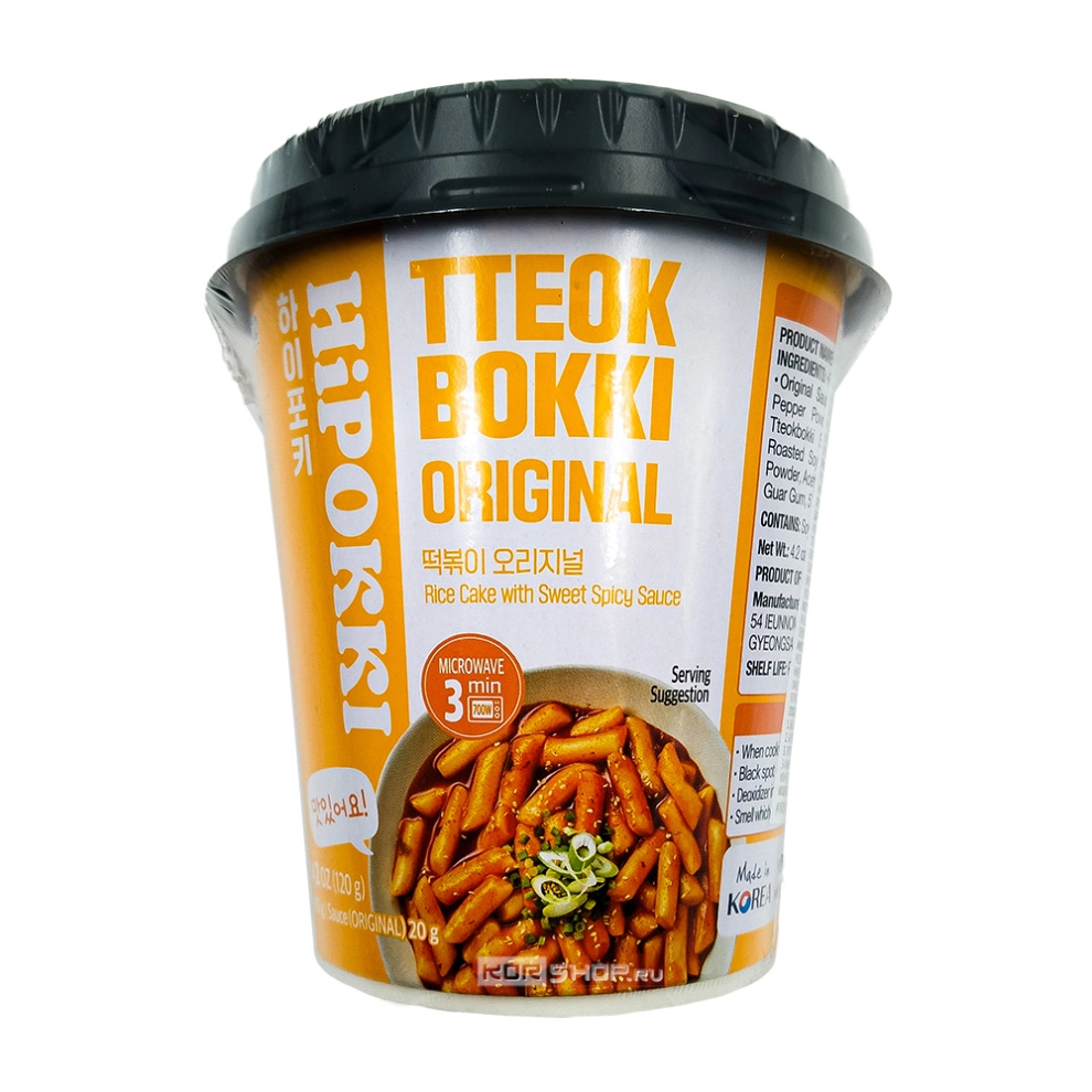 Токпокки в оригинальном соусе Tteokbokki Original Hipokki, Корея, 120 г Токпокки в оригинальном соусе Tteokbokki Original Hipokki, Корея, 120 г