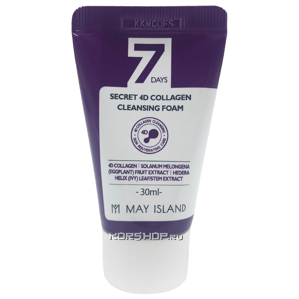 Очищающая пенка с коллагеном 3D Collagen May Island 7 Days Secret, Корея, 30 мл Очищающая пенка с коллагеном 3D Collagen May Island 7 Days Secret, Корея, 30 мл