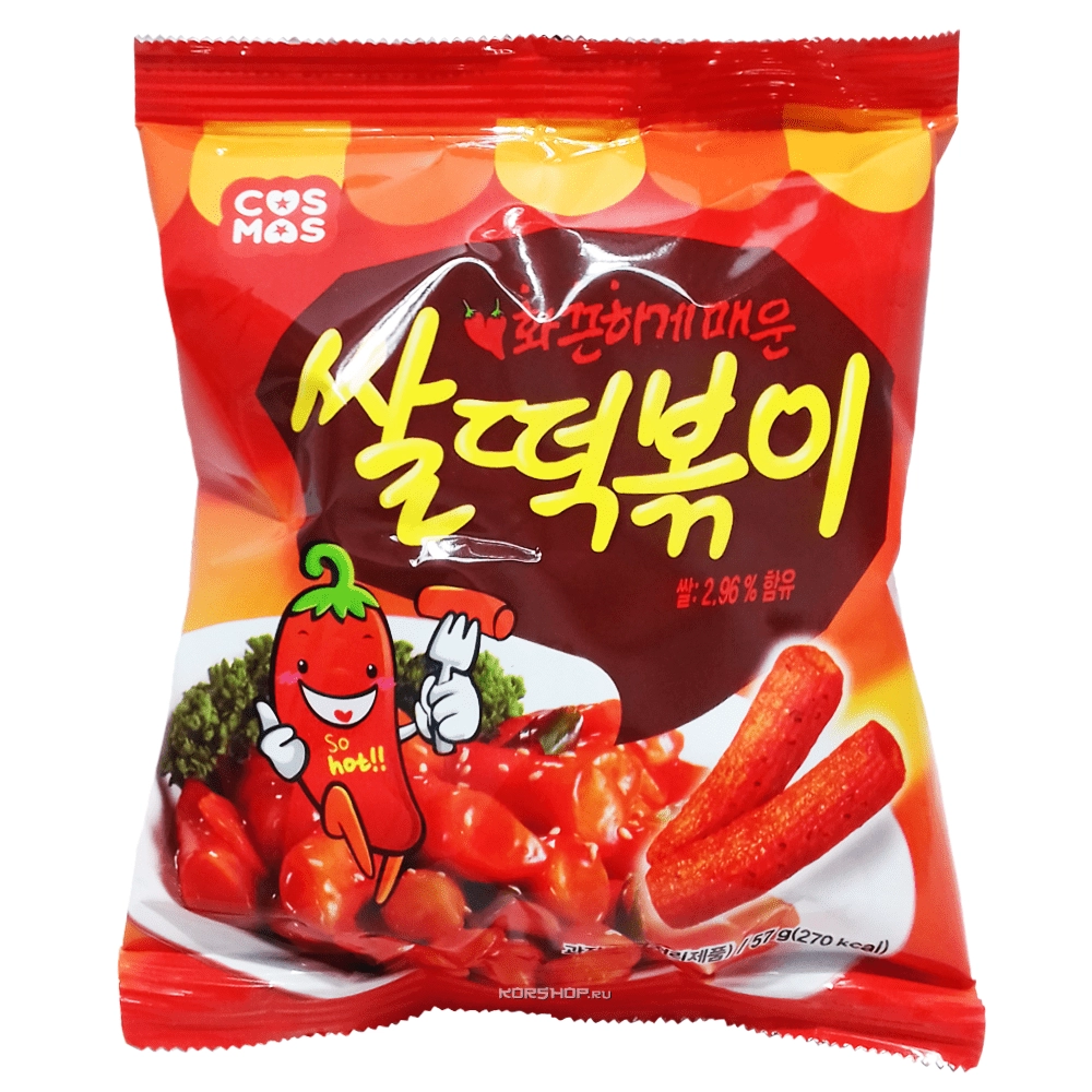 Рисовые палочки с перцем чили Cosmos, Корея, 57 г Рисовые палочки с перцем чили Cosmos, Корея, 57 г