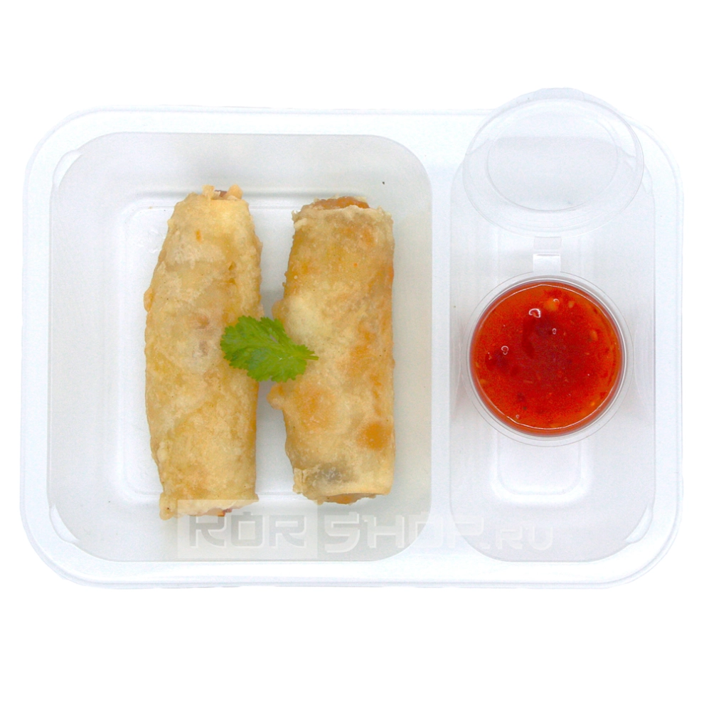 Спринг-роллы с начинкой из курицы (2 шт.) + сладкий чили-соус (1 шт.) Ashokas, 150 г