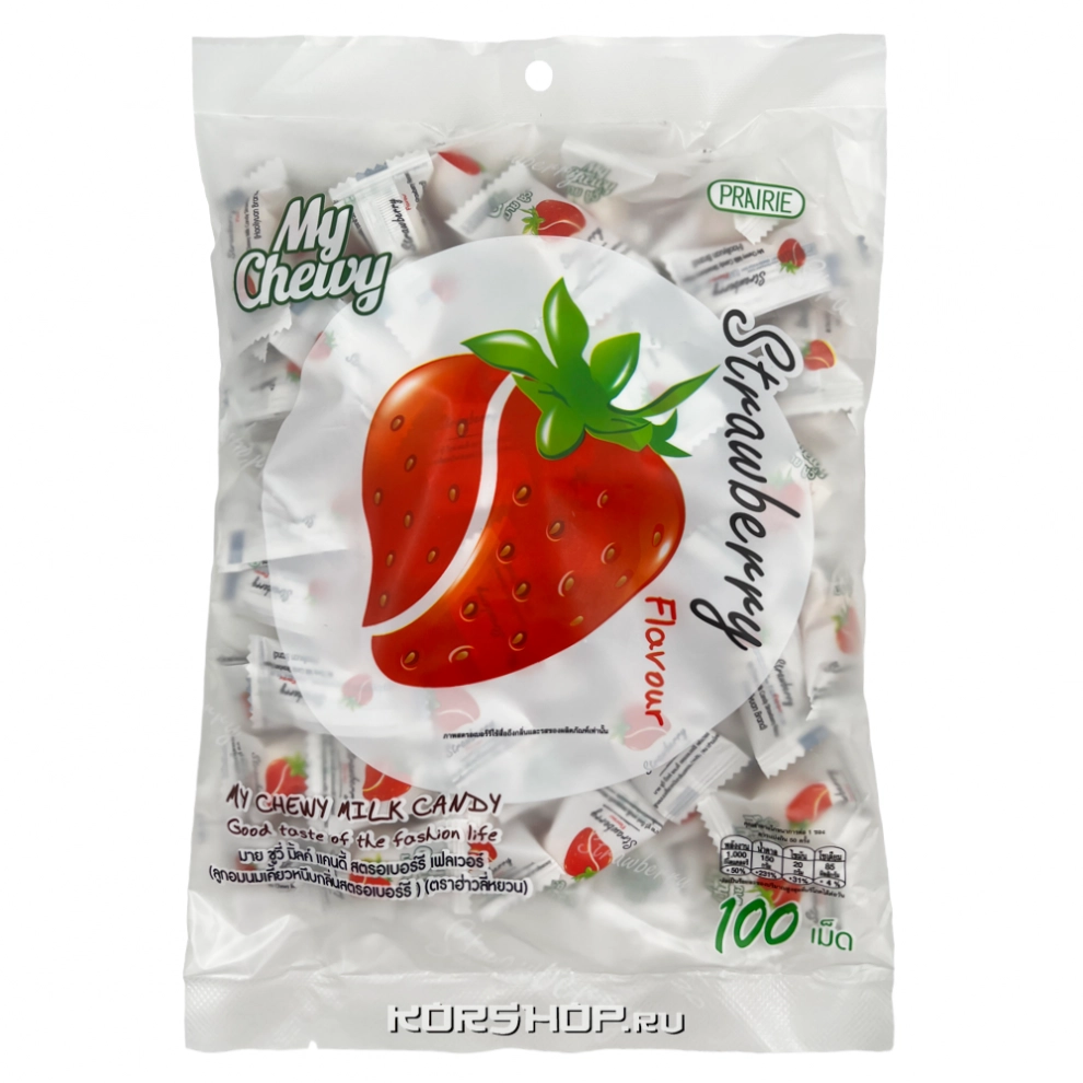 Молочные ириски с желейной начинкой Клубника My Chewy, Китай, 360 г