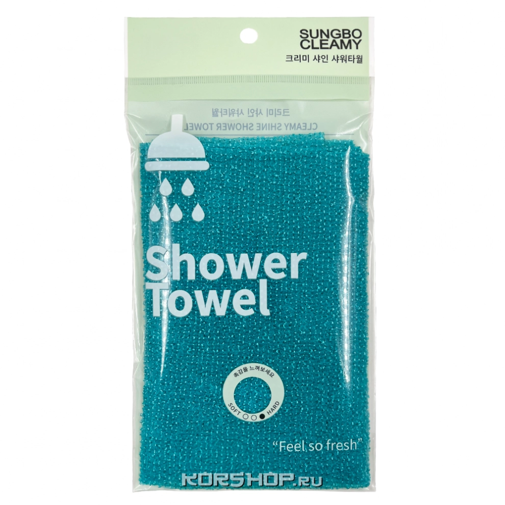 Мочалка для тела с плетением Гофре (жесткая) Cleamy Shine Shower Towel 20*95 см, Корея Мочалка для тела с плетением Гофре (жесткая) Cleamy Shine Shower Towel 20*95 см, Корея