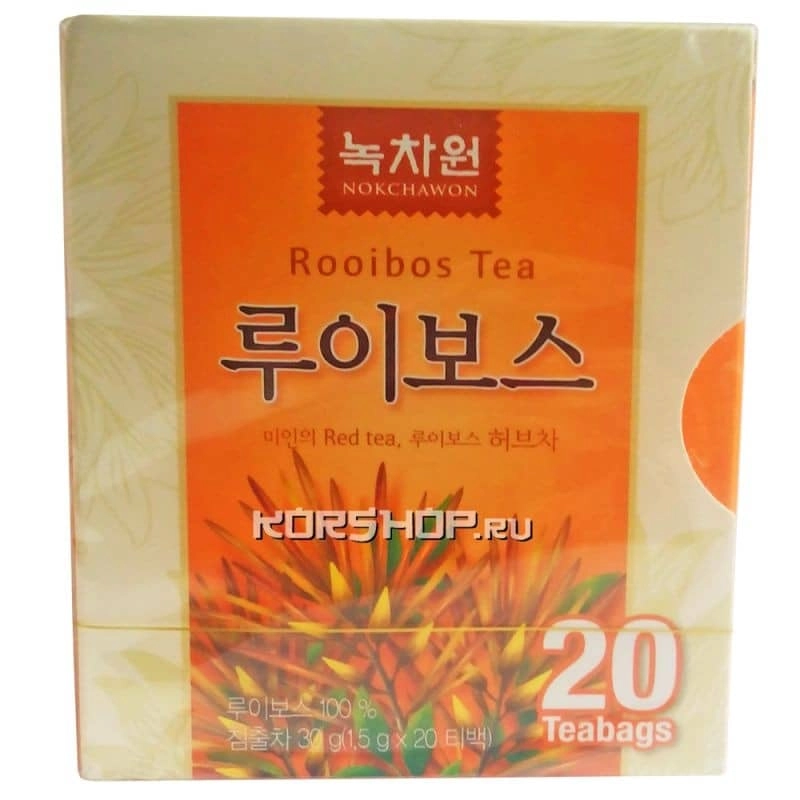 Чай из ройбуша/ройбоса Nokchawon, Корея 30 г (20*1,5 г) Чай из ройбуша/ройбоса Nokchawon, Корея 30 г (20*1,5 г)