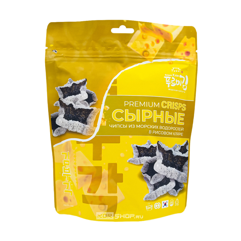 Хрустящие чипсы из морской капусты со вкусом сыра Furmi Kim, Корея, 30 г