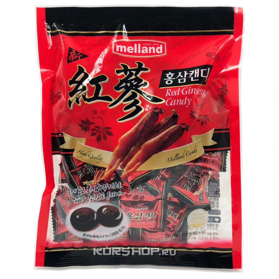 Леденцовая карамель со вкусом женьшеня Melland, Корея, 250 г Леденцовая карамель со вкусом женьшеня Melland, Корея, 250 г