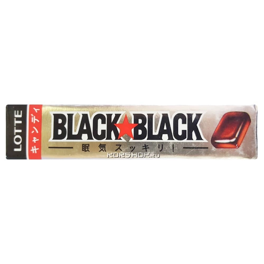 Леденцы тонизирующие Black Black Candy, Lotte, Япония, 44 г