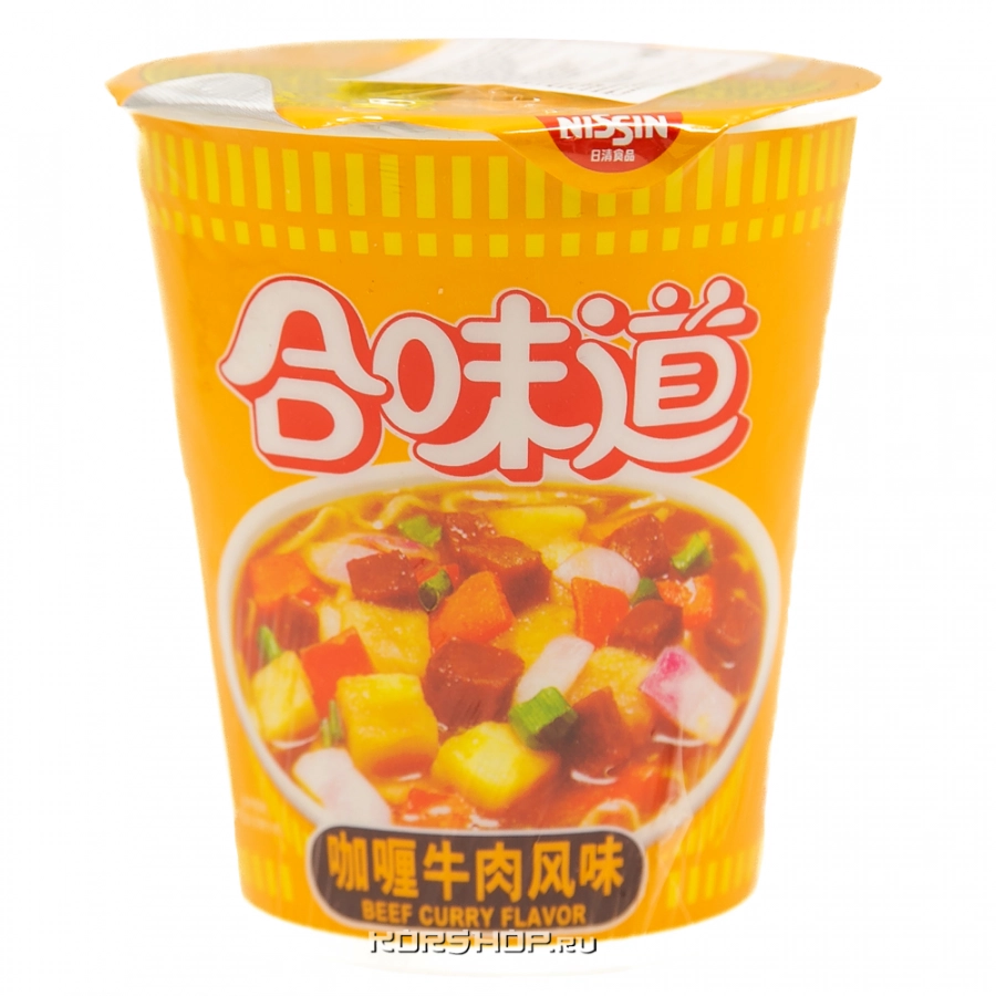 Лапша б/п со вкусом говядины и карри Nissin, Китай, 80 г