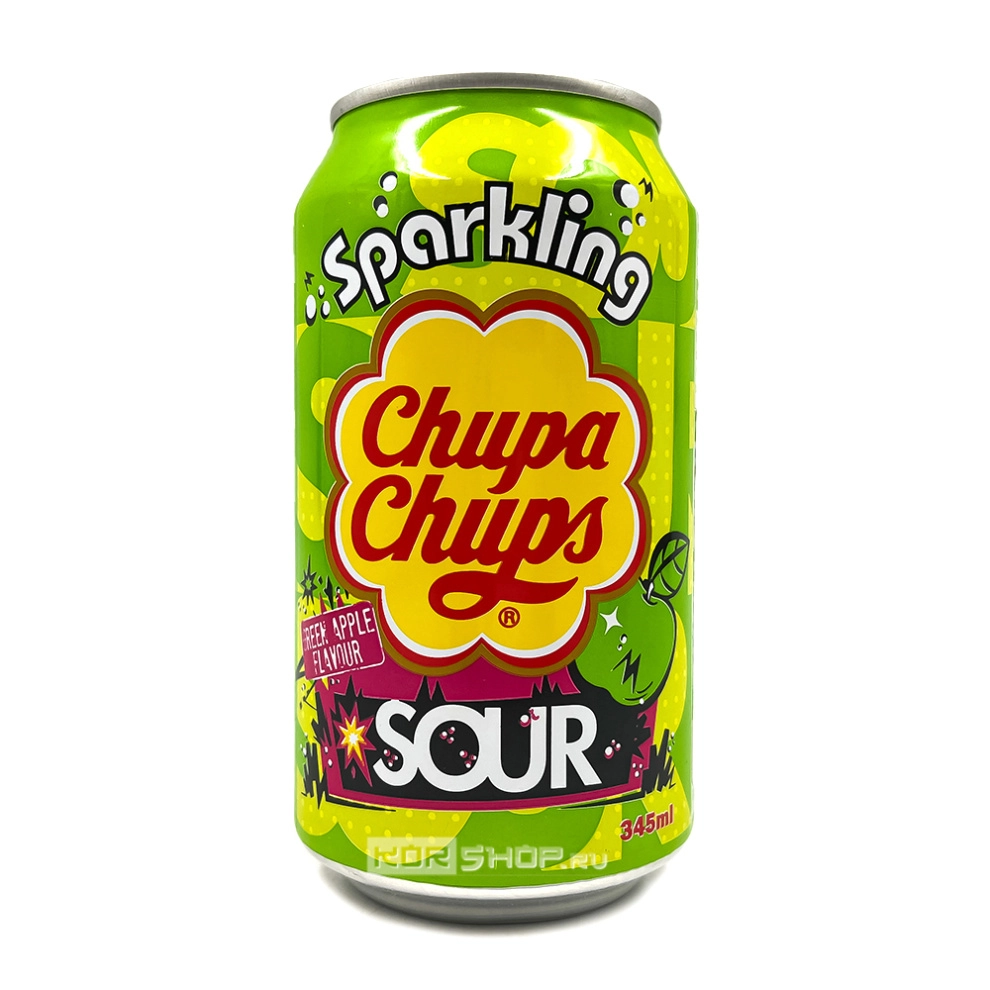 Газированный напиток «Кислое зеленое яблоко» Chupa Chups, Корея, 345 мл Газированный напиток «Кислое зеленое яблоко» Chupa Chups, Корея, 345 мл