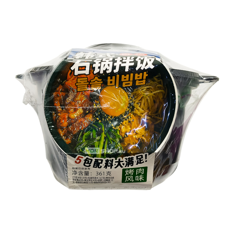 Рис б/п  саморазогревающийся Пибимпаб со вкусом барбекю Leiqia, Китай, 361 г