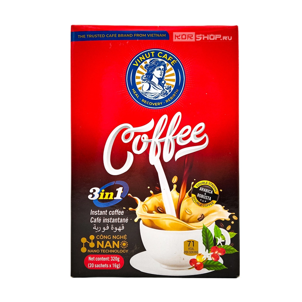 Растворимый кофе 3 в 1 Vinut Trust, Вьетнам, 320 г (20 стиков по 16 г) Растворимый кофе 3 в 1 Vinut Trust, Вьетнам, 320 г (20 стиков по 16 г)
