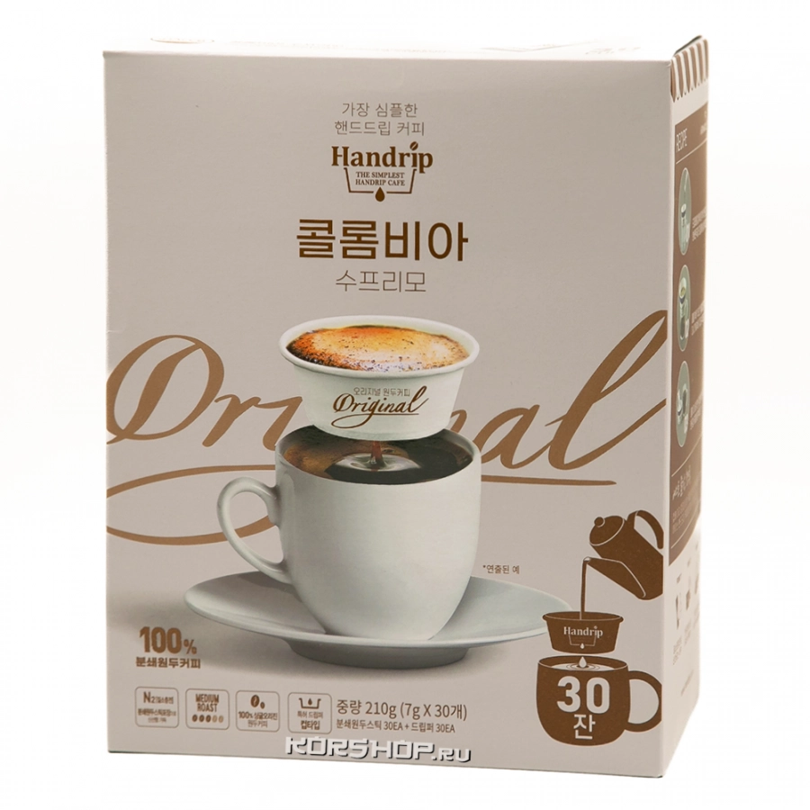 Капельный кофе Handrip Colombia Supremo Aromaville, Корея, 210 г