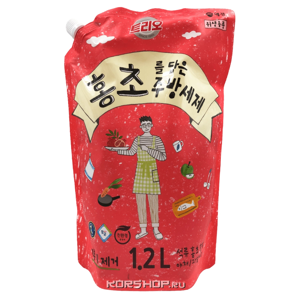 Средство для мытья посуды Гранат Trio Hongcho Dishwash м/у, Корея, 1,2 л