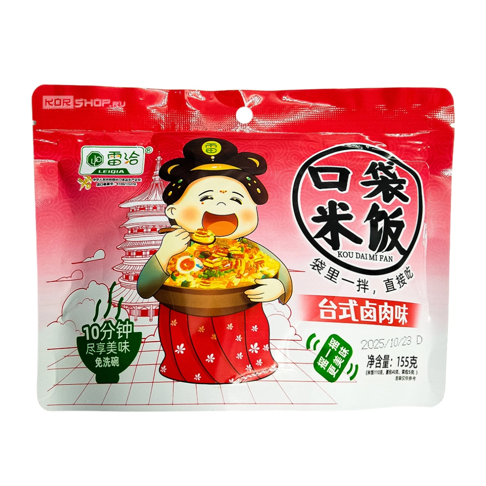 Рис б/п со вкусом тушеной свинины в тайваньском стиле Девочка Leiqia, Китай, 155 г Рис б/п со вкусом тушеной свинины в тайваньском стиле Девочка Leiqia, Китай, 155 г