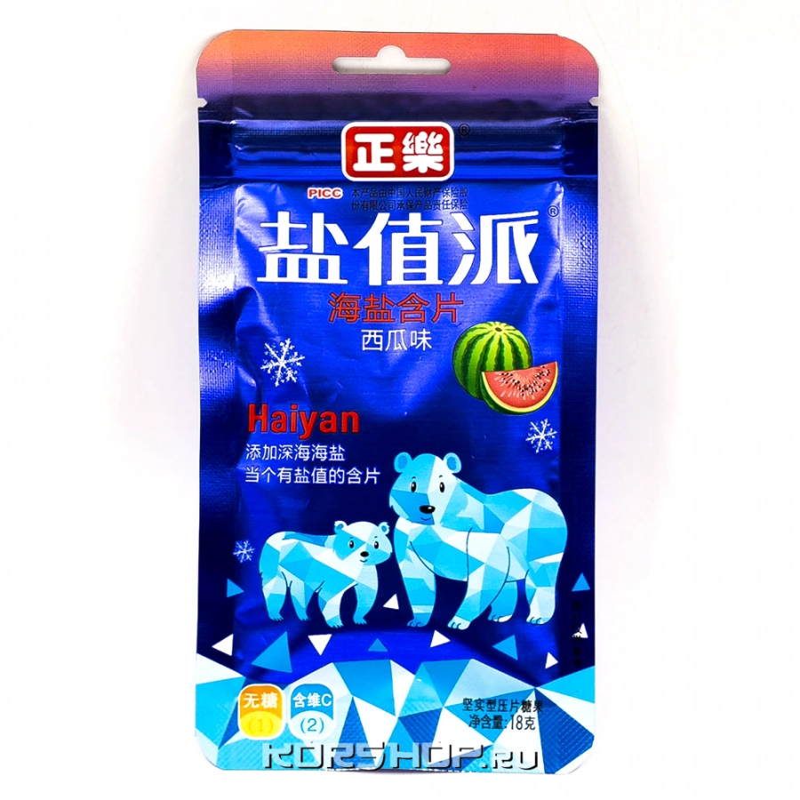 Конфеты холодок низкокалор. Арбуз Zhengle, Китай 18 г