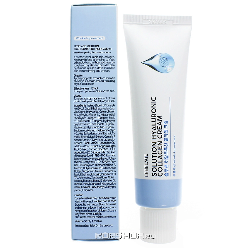 Крем для лица с коллагеном и гиалуроновой кислотой Solution Hyaluronic Collagen Cream Lebelage, Корея, 50 мл