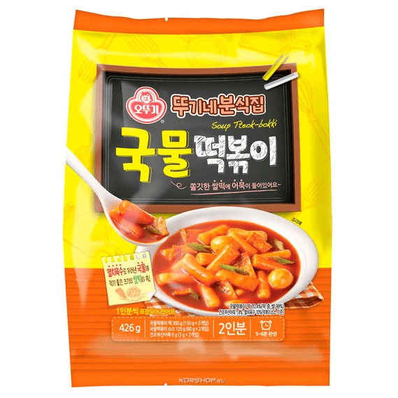 Рисовые палочки (токпокки) с острым бульоном Soup Tteok-bokki Корея Ottogi 426 г (2 порции) Рисовые палочки (токпокки) с острым бульоном Soup Tteok-bokki Корея Ottogi 426 г (2 порции)