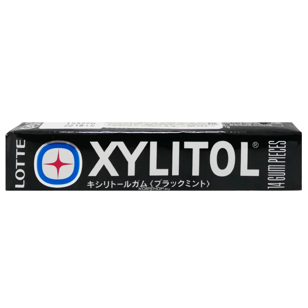 Жевательная резинка Черная Мята Xylitol Lotte, Япония, 21 г Жевательная резинка Черная Мята Xylitol Lotte, Япония, 21 г