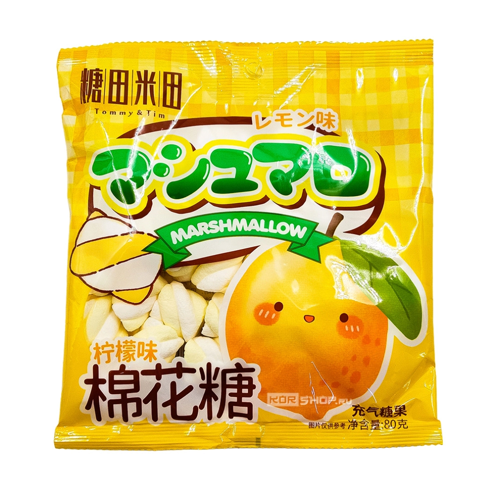 Зефир маршмеллоу со вкусом лимона Tommy&amp;Tim, Китай, 80 г