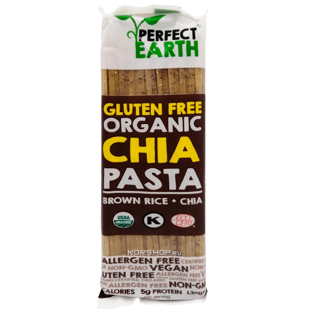 Органическая рисовая лапша из коричневого риса с семенами чиа Perfect Earth, Таиланд, 225 г