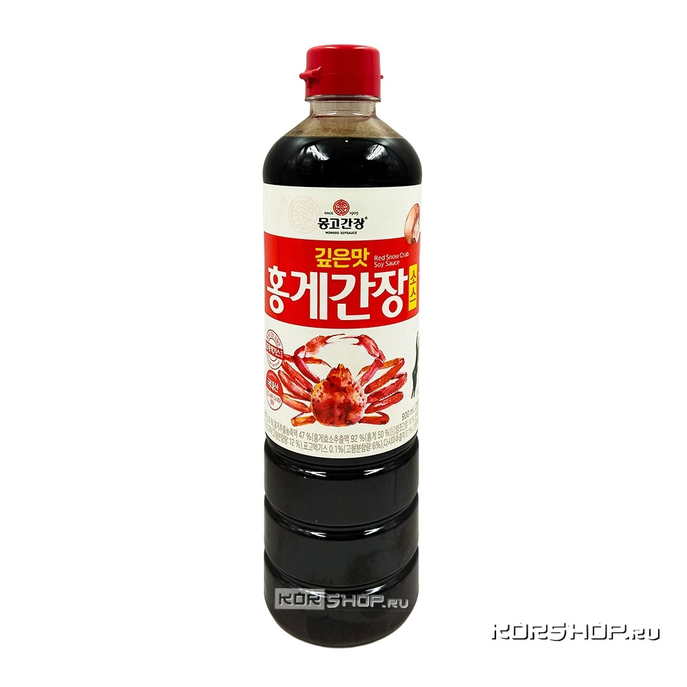 Соевый соус с экстрактом красного снежного краба (Red Snow Crab Soy Sauce) Монгго / Monggo, Корея, 900 мл