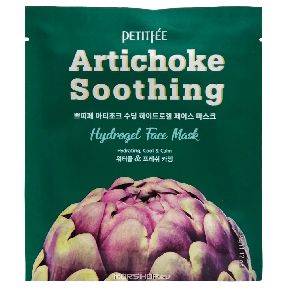 Охлаждающая гидрогелевая маска для лица с экстрактом артишока Petitfee, Корея, 32 г Охлаждающая гидрогелевая маска для лица с экстрактом артишока Petitfee, Корея, 32 г