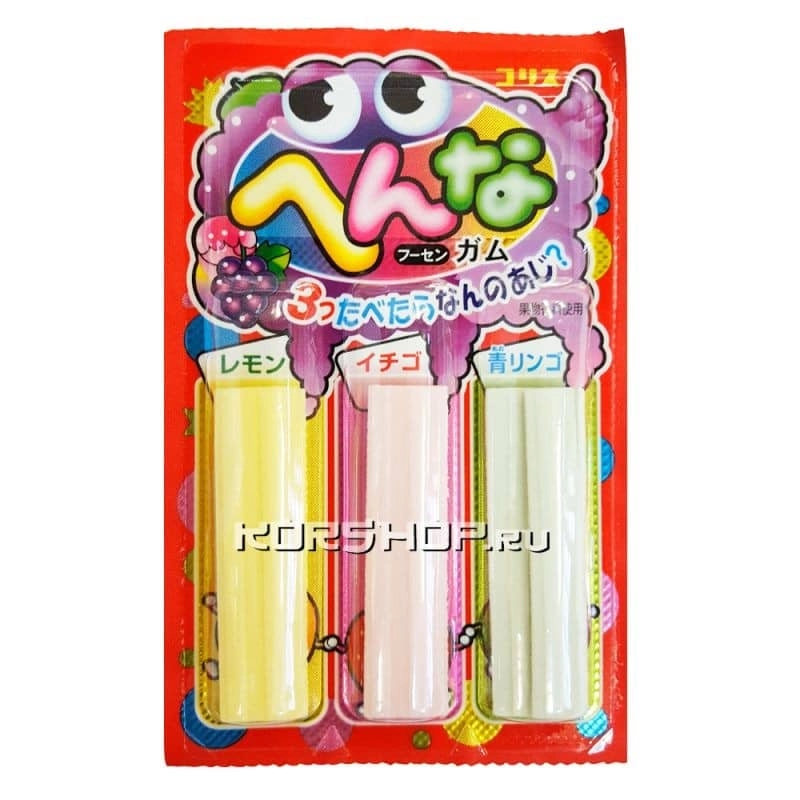 Жевательная резинка Funny Gum (лимон, клубника, яблоко) 3 вкуса Coris, Япония, 15 г Жевательная резинка Funny Gum (лимон, клубника, яблоко) 3 вкуса Coris, Япония, 15 г