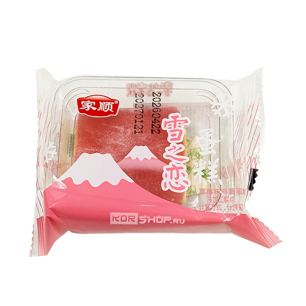Пирожное «Мини-торт» со вкусом клубники Цзяшунь / Jiashun, Китай, 50 г