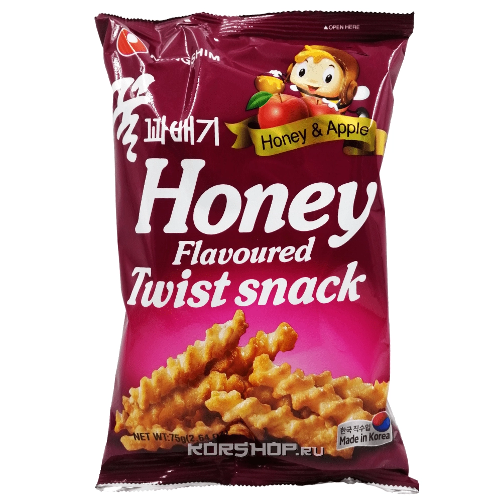 Чипсы со вкусом меда и яблока Nongshim, Корея, 75 г Чипсы со вкусом меда и яблока Nongshim, Корея, 75 г