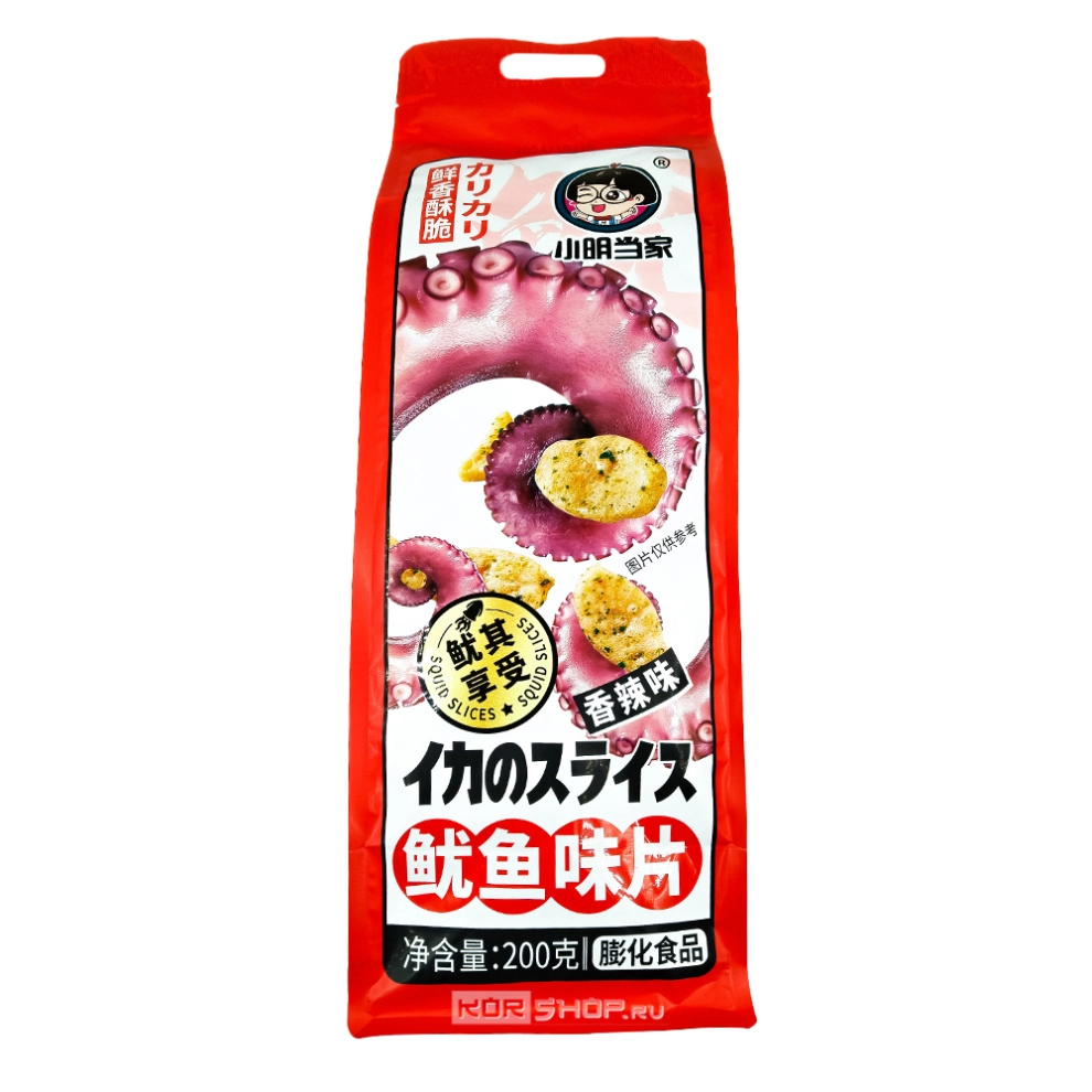 Чипсы со вкусом кальмара с острым перцем Dangjia, Китай, 200 г