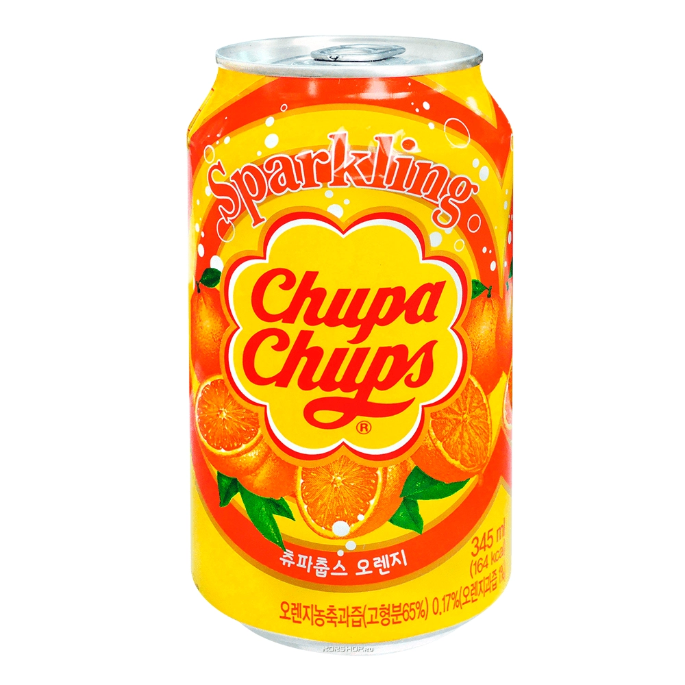 Газированный напиток со вкусом апельсина Chupa Chups, Корея, 345 мл Газированный напиток со вкусом апельсина Chupa Chups, Корея, 345 мл