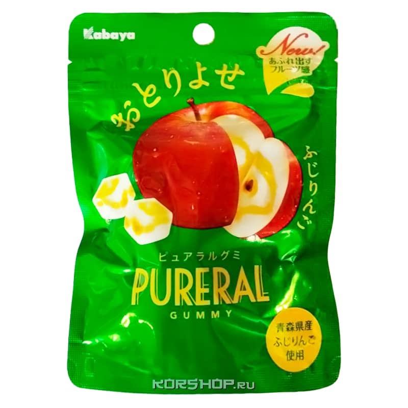 Мармелад со вкусом медового яблока Gummy Pureral Kabaya, Япония, 45 г