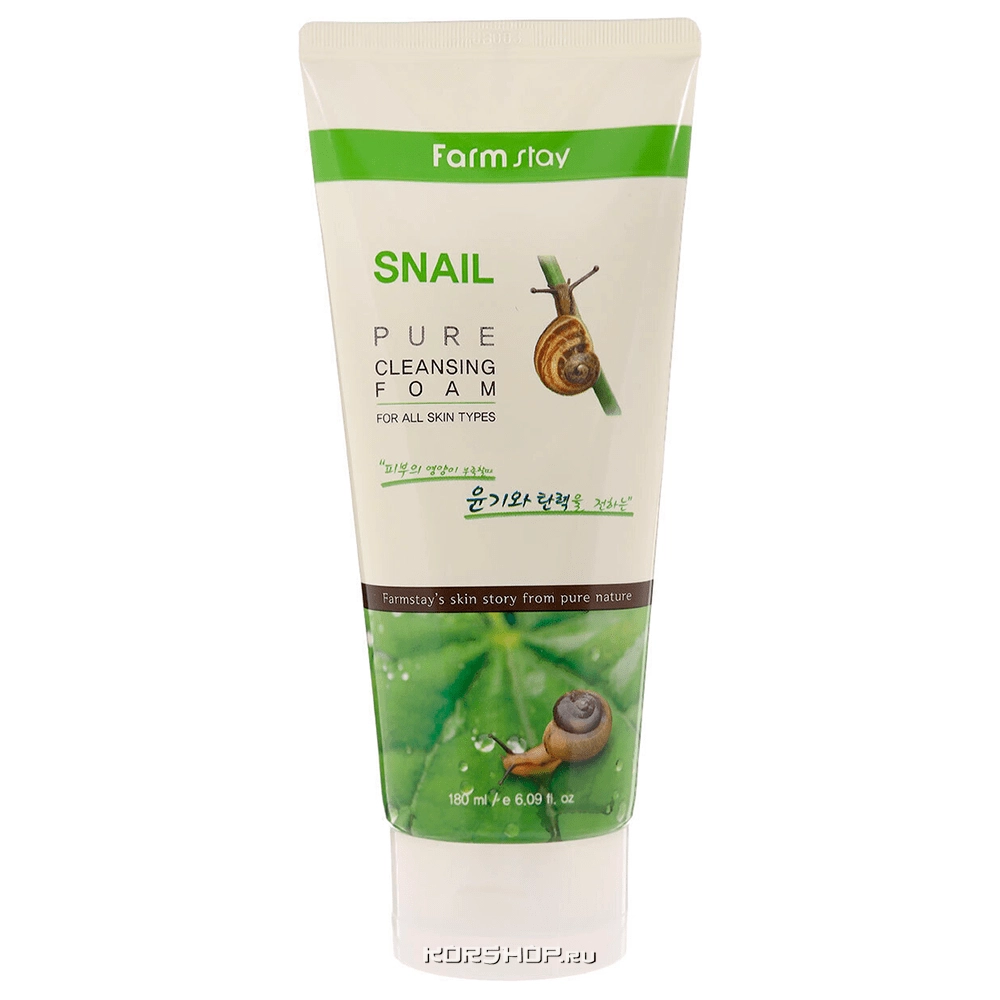 Пенка для умывания с муцином улитки Pure Cleansing Foam FarmStay, Корея, 180 мл Пенка для умывания с муцином улитки Pure Cleansing Foam FarmStay, Корея, 180 мл