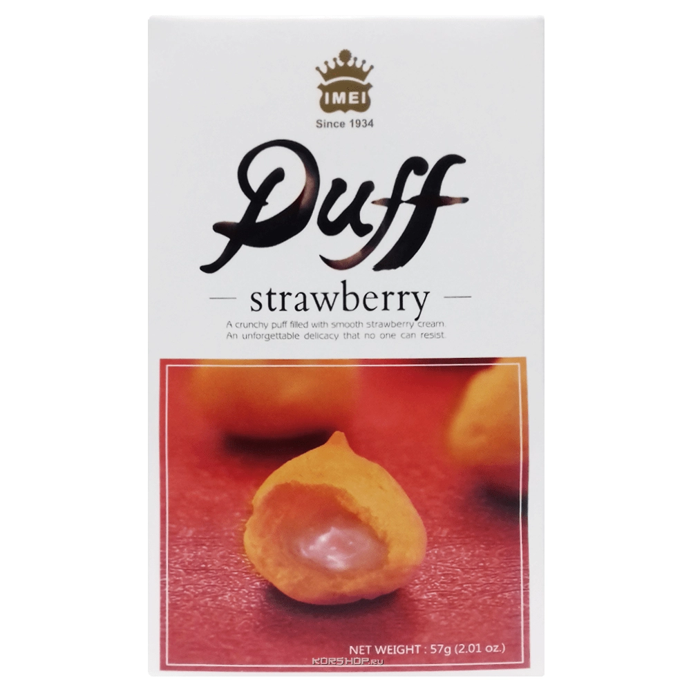 Пирожные Пуфф с клубничной начинкой I Mei, Китай, 57 г