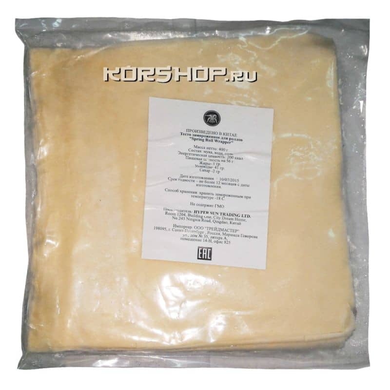 Замороженное тесто для роллов Spring-Roll Wrapper, Китай, 400 г...