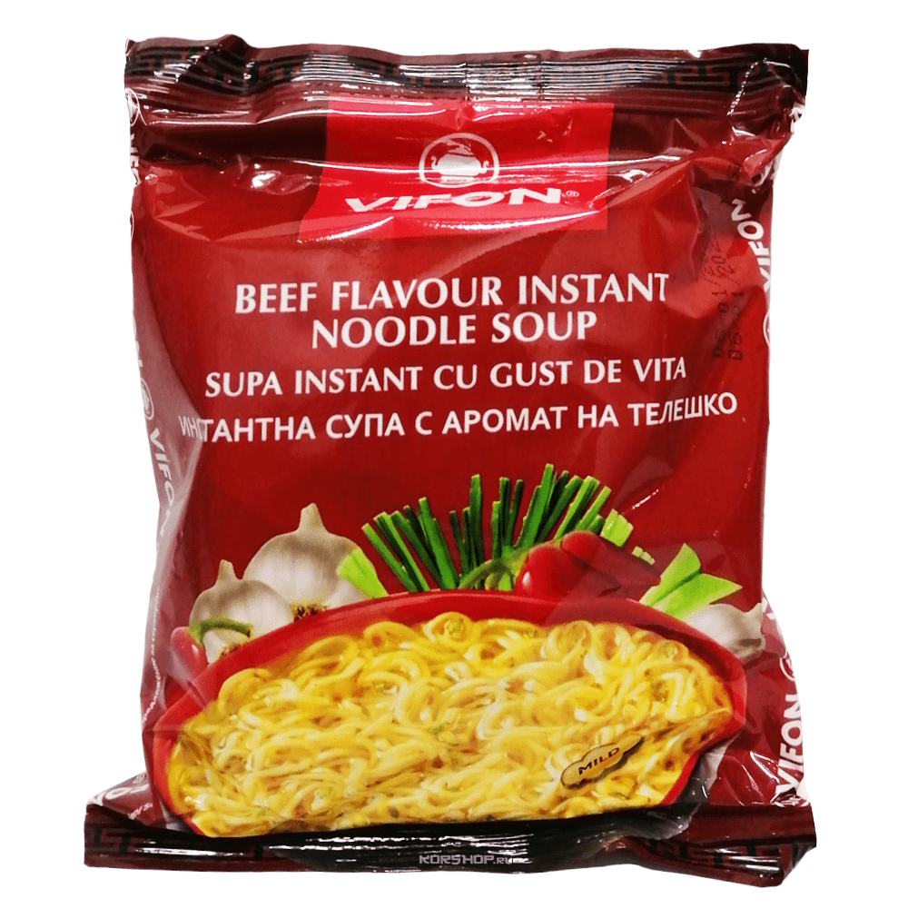 Пшеничная лапша б/п со вкусом говядины Vifon, Вьетнам, 60 г