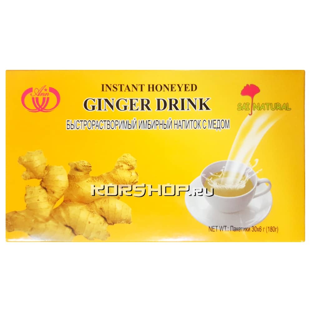 Быстрорастворимый имбирный напиток с медом Sai Natural (30 шт.), Китай, 180 г