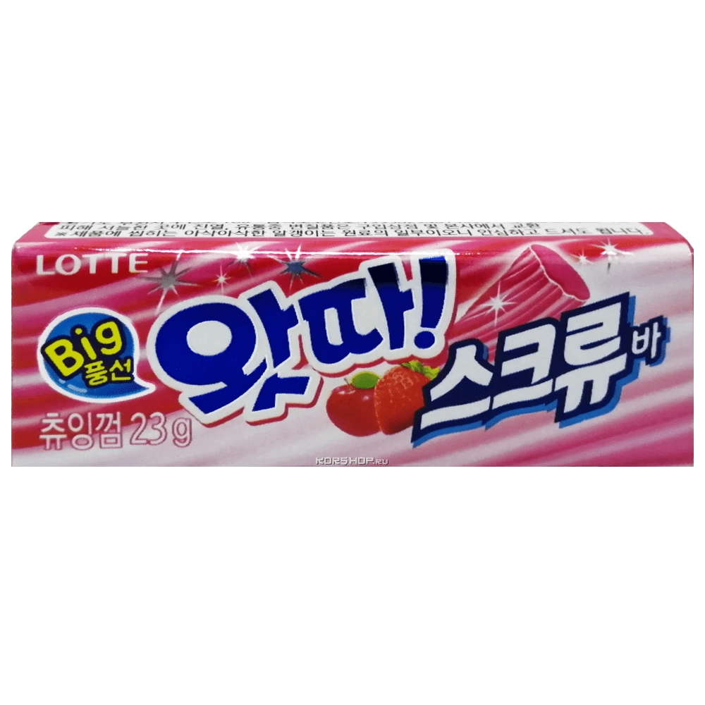 Жевательная резинка со вкусом яблока и клубники Whatta Big Bubble Gum Lotte, Корея, 23 г
