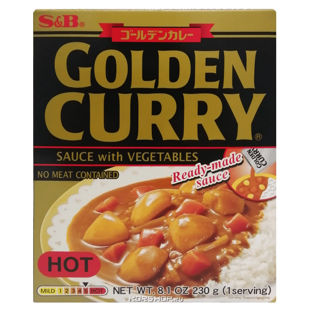 Острый соус карри с овощами Golden Curry S and B S&amp;B, Япония, 230 г