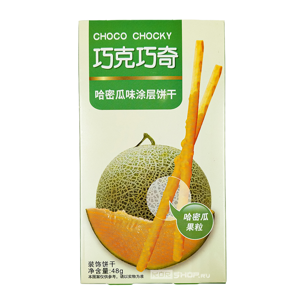 Палочки в глазури со вкусом дыни Choco Chocky, Китай, 48 г