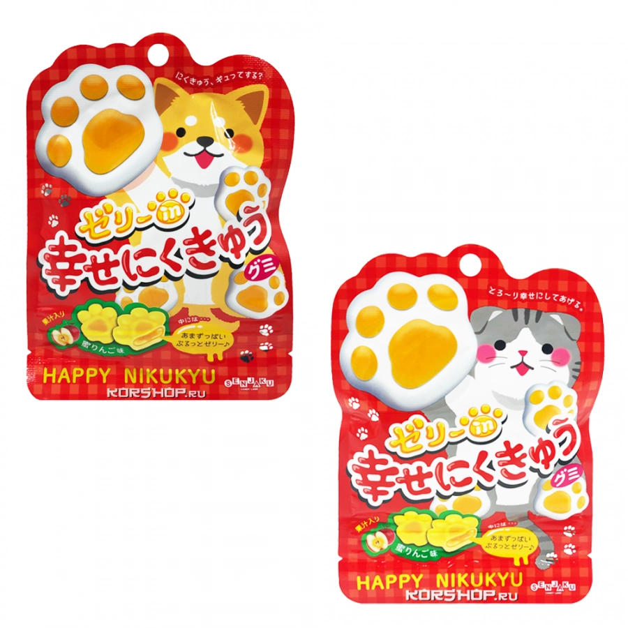 Жевательный мармелад Медовое Яблоко Happy Nikukyu &quot;Счастливые лапки&quot; Senjaku, Япония, 30 г.